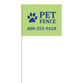 1-Color 4" x 5" Custom Marking Flag w/ 18" Fiberglass Staff